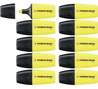 Stabilo 07/24 Boss Mini Highlighter Pens Fluorescent Bright Yellow - Pack of 10