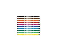 STABILO 223/10-01 - Trio 2 in 1 Double Tipped Felt Pens PK10