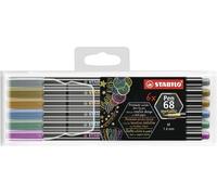 Stabilo STABILO Pen 68 Fibre Tip Pen 1.4mm Line Metallic Assorted Colours (Walle