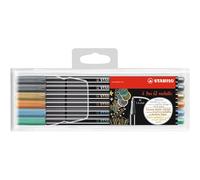 STABILO Pen 68 metallic - Premium Metallic Fibre-Tip Pen - Pack of 6 - Assorted Colours