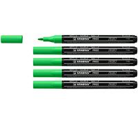STABILO Acrylic Marker FREE Acrylic - T100 1-2 mm Bullet Tip - Box of 5 - Leaf Green