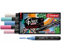 STABILO Acrylic Marker FREE Acrylic - T300 2-3 mm Bullet Tip Candy - Wallet of 5 - Assorted colours