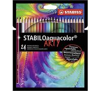 STABILO aquacolor - Aquarellable Colouring Pencil - ARTY - Pack of 24 - Assorted Colours