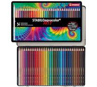 STABILOaquacolor Colouring Pencil- ARTY- Tin of 36 - Assorted Colours - NEW