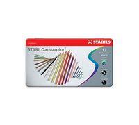 STABILO® Aquacolor® colouring pencil, lead diameter: 2.8 mm, barrel colour: in writing colour, writing colour: 12 assorted (12 pieces), you will receive 1 pack of 12 pieces.aa