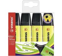 STABILO BOSS ORIGINAL - Highlighter | Pack of 4 - Yellow