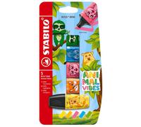 STABILO BOSS MINI Animal Vibes - Highlighter - Pack of 5 - Assorted Colours