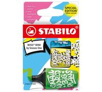 STABILO BOSS MINI by Snooze One - Highlighter - Pack of 3 - Blue, Yellow, Green