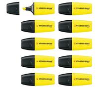 Stabilo 07/24 Boss Mini Highlighter Pens Fluorescent Bright Yellow - Pack of 10