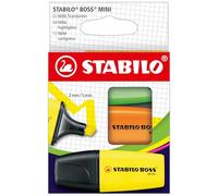 STABILO BOSS MINI - Highlighter - Pack of 3 - Yellow, Orange, Green