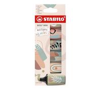 STABILO Highlighter BOSS MINI Naturevibes – Broad Chisel 5 mm – Pack of 6 Assorted Colours