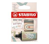 STABILO BOSS MINI Naturevibes - Highlighter - Pack of 3 - Mud Green, Earth Green, Beige