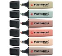 STABILO BOSS ORIGINAL NatureCOLORS - Highlighter - Pack of 6 - Beige, Warm Grey, Earth Green, Sienna, Mud Green, Umber