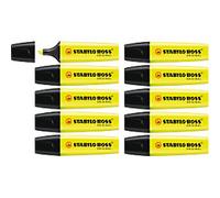 STABILO BOSS ORIGINAL 70/24 Highlighter Yellow Medium Chisel 2-5 mm Refillable Pack of 10