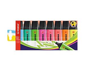 STABILO BOSS ORIGINAL 70/8 Highlighter Assorted Medium Chisel 2 - 5 mm Refillable Pack of 8