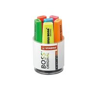 STABILO BOSS ORIGINAL - Highlighter | Round Box of 6 - Yellow, Green, Orange, Red, Pink, Blue