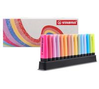 STABILO BOSS ORIGINAL - Highlighter | Deskset of 15 - 3 Neon Colours, 9 Pastel Colours 3 NatureCOLORS