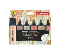 STABILO BOSS ORIGINAL NatureCOLORS - Highlighter - Pack of 6 - Beige, Warm Grey, Earth Green, Sienna, Mud Green, Umber