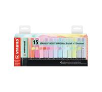Stabilo Boss Original Highlighters Pastel Colours Pack of 15 Desk Set 7015-02-5