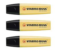 STABILO Boss Original Highlighters Pastel Tip 2-5 mm Pastel Yellow Pack of 3