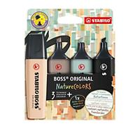 STABILO BOSS ORIGINAL NatureCOLORS Highlighter Multicolour Broad Chisel 2 - 5 mm Pack of 4