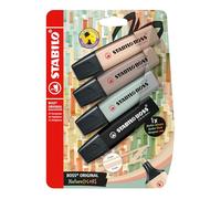 STABILO BOSS ORIGINAL NatureCOLORS - Highlighter - Pack of 4 - Beige, Warm Grey, Earth Green, Black