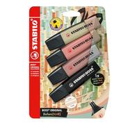 STABILO BOSS ORIGINAL NatureCOLORS - Highlighter - Pack of 4 - Mud Green, Sienna, Umber, Black