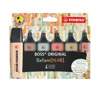 STABILO BOSS ORIGINAL NatureCOLORS - Highlighter - Pack of 6 - Assorted Colours