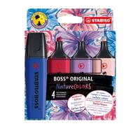 STABILO BOSS ORIGINAL NatureCOLORS Wildflowers Edition - Highlighter - Pack of 4 - Assorted Colours