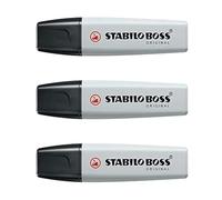 Stabilo, Boss Original, Pack of 3 Highlighters, Pastel, Chisel Tip 2-5 mm, Powder Grey