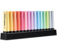 STABILO BOSS ORIGINAL Pastel - Highlighter - Deskset of 15 - with 14 Pastel Colours