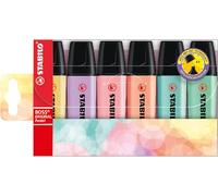 STABILO Boss Original Pastel marker 6 pc(s) Chisel tip Lilac, Mint, Peach, Pink, Turquoise, Yellow