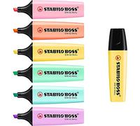 STABILO BOSS Original Pastel Highlighter Pens Highlighter Markers - Bumper Pack of 7