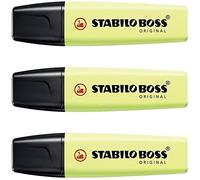 STABILO Boss Original Pastel Highlighters - Pack of 3 - Lime Pastelaa