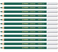 STABILO CarbOthello - Chalk-Pastel Pencil - Pack of 12 - Leaf Deep Green
