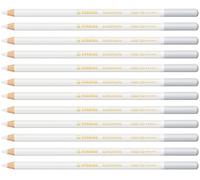 STABILO CarbOthello - Chalk-Pastel Pencil - Pack of 12 - Titanium White