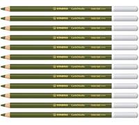 STABILO CarbOthello - Chalk-Pastel Pencil - Pack of 12 - Olive Green