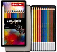 STABILO CarbOthello - Chalk-Pastel Pencil - ARTY+ - Tin of 12 - 12