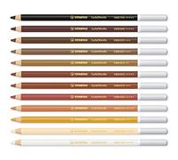STABILO Chalk-Pastel Pencil CarbOthello - Pack of 12 - Warm Neutral Set