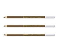 STABILO Chalk-Pastel Pencil CarbOthello - Pack of 3 - Raw Umber (610)