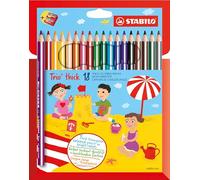 STABILO Colouring Pencil Trio thick - Assorted colours - Pack of 18 with Sharpener