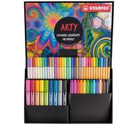 STABILO Creative Set - Pen 68 MAX, Pen 68, Pen 68 brush, point 88, pointMax - ARTY - Pack of 55 - Assorted Colours