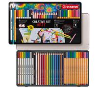 STABILO Creative Set - point 88, Pen 68 brush, aquacolor - ARTY - Tin of 36