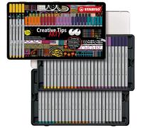 Premium Fibre-Tip Pen with Brush Tip - STABILO Pen 68 brush - ARTY - Tin of 30