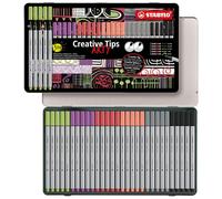 STABILO Pastel Multi-Tip Pen Set, Creative Tips ARTY Tin of 30 Assorted Colou...