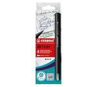 STABILO Felt-Tip Pen dr!ver - Premium Medium Tip - Pack of 4 (Black, Blue, Green, Red)
