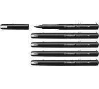 STABILO drver - Premium Felt-Tip Pen - Medium - Pack of 5 - Black