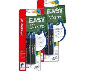 STABILO EASY original Refills - blue (washable) T10 - Set of 6
