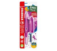STABILO Ergonomic School Fountain Pen EASYbirdy 3D DreamWorld - A-Nib (Beginner) - Right-Handed - Pack of 1 - Pink with Erasable Blue Ink