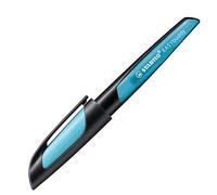 STABILO EASYbuddy - Ergonomic School Fountain Pen - M-Nib - Right-Handed | Pack of 1 - Black/Sky Blue